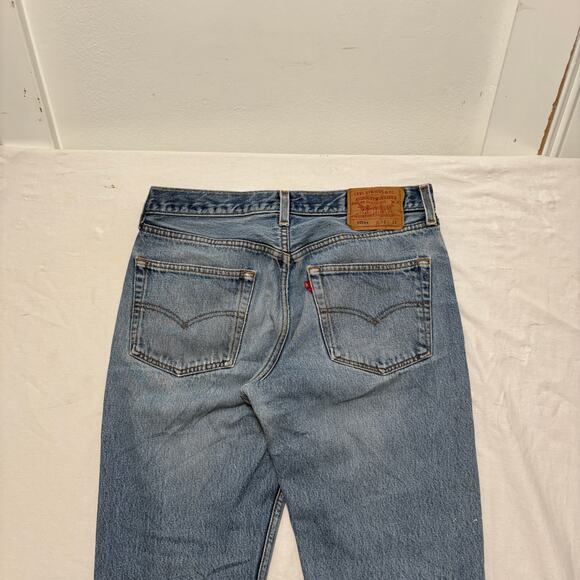 VTG 90's Levi's 501xx Distressed Faded Straight Leg Light Blue Jeans USA 30x30 - Picture 5 of 8